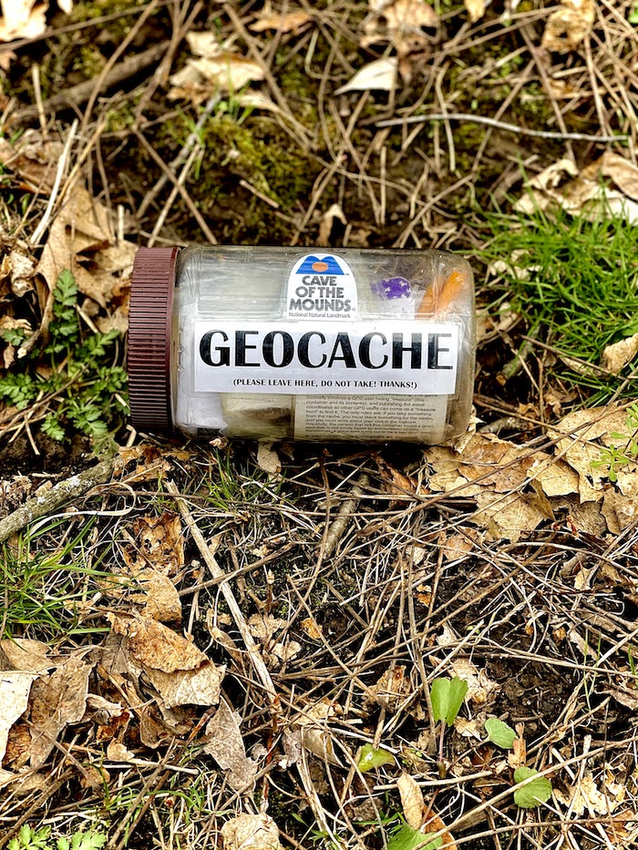 Bottle with Geocache prize